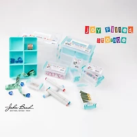 John Bead 3" Joy Filled Clear & Turquoise Stackable Containers With Lids