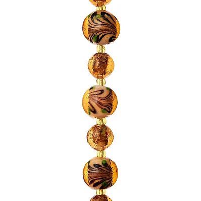 12 Pack: Amber Lampwork Glass Beads by Bead Landing™