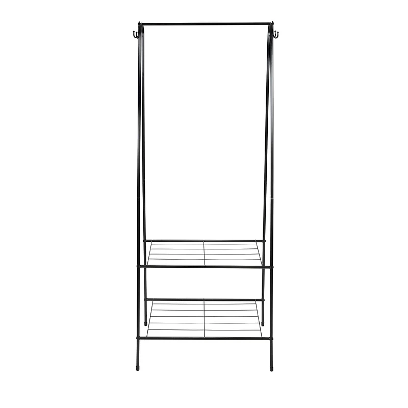Organize It All Garment Rack with 2 Tier Shelving