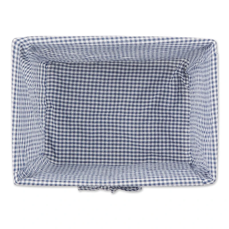DII® Medium Antique White Chicken Wire Basket with French Blue & White Gingham Check Liner, 2ct.