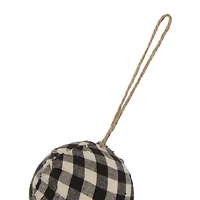 Glitzhome® 6ft. Black & White Plaid Fabric Garland