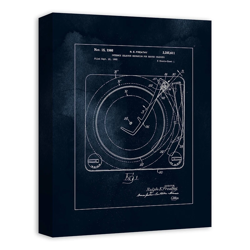Record Player Changer 12" x 16" Canvas Wall Art