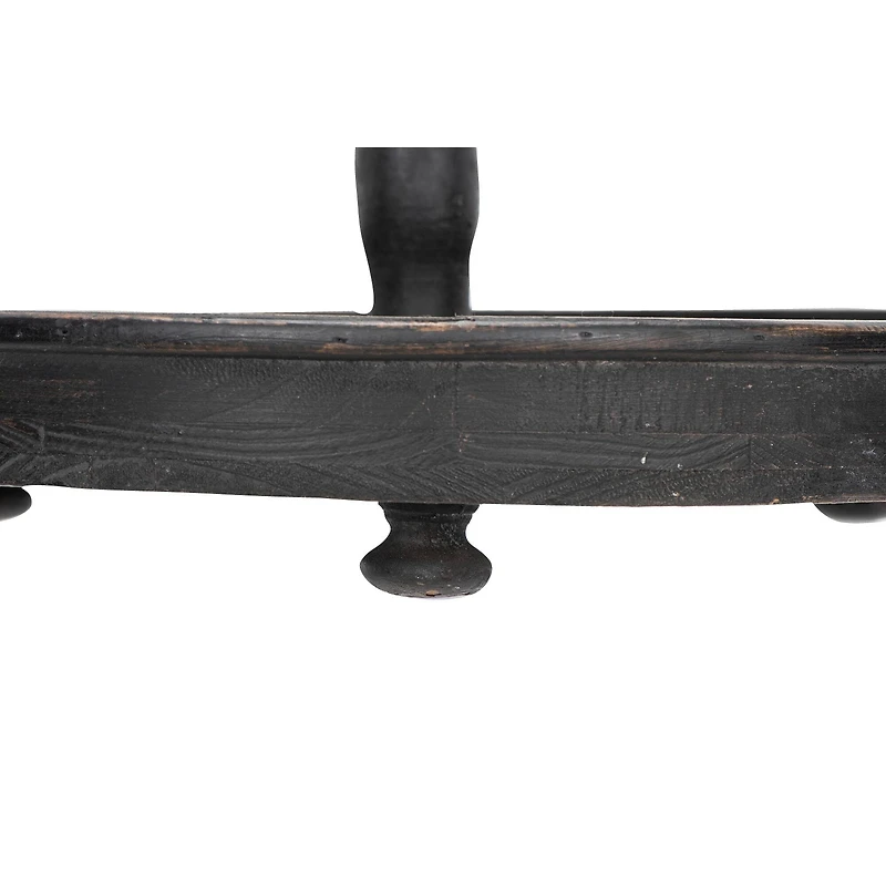 Hello Honey® 18.5" Distressed Black Wood 2-Tier Tray