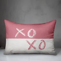 XOXO Brush Strokes Distress Rectangle Throw Pillow