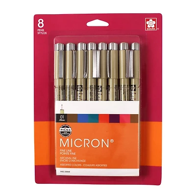 Micron® Mixed Colors Fine Line Ink Pens, 8ct.