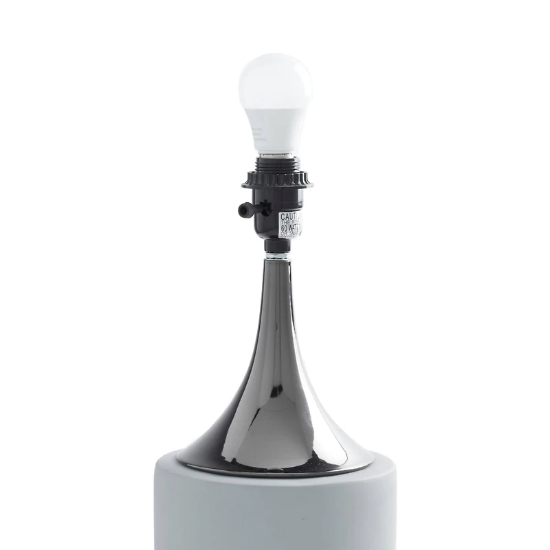 Grey Metal Traditional Table Lamp, 24" x 15" x 15"