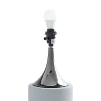 Grey Metal Traditional Table Lamp, 24" x 15" x 15"