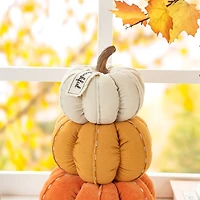 Glitzhome® 13" Fall Stacked Fabric Pumpkin