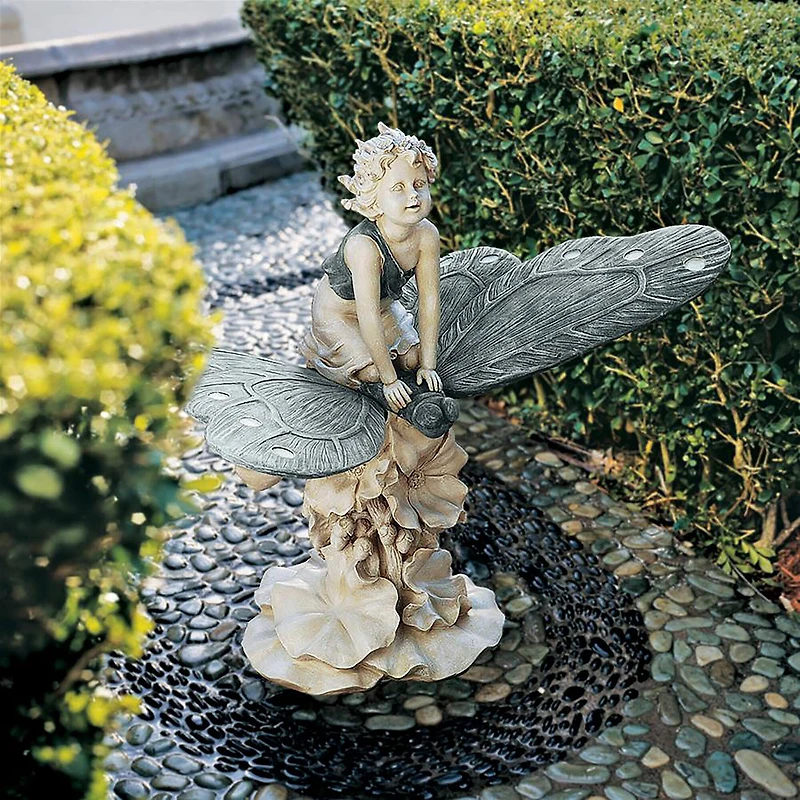 Design Toscano 18.5" A Fairy's Wondrous Butterfly Ride Statue