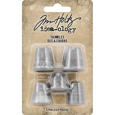 Idea-Ology Metal Thimbles 5/Pkg-Mixed Sizes