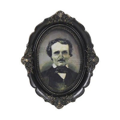 8.25" Lenticular Skeleton Edgar Allen Poe Tabletop Décor in Ornate Frame by Ashland®