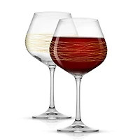 JoyJolt® Golden Royale 21oz. Crystal Round Red Wine Goblets, 2ct.