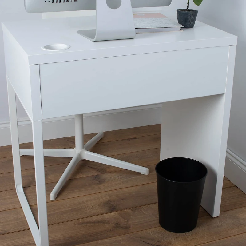 Bath Bliss Matte Black Trash Can