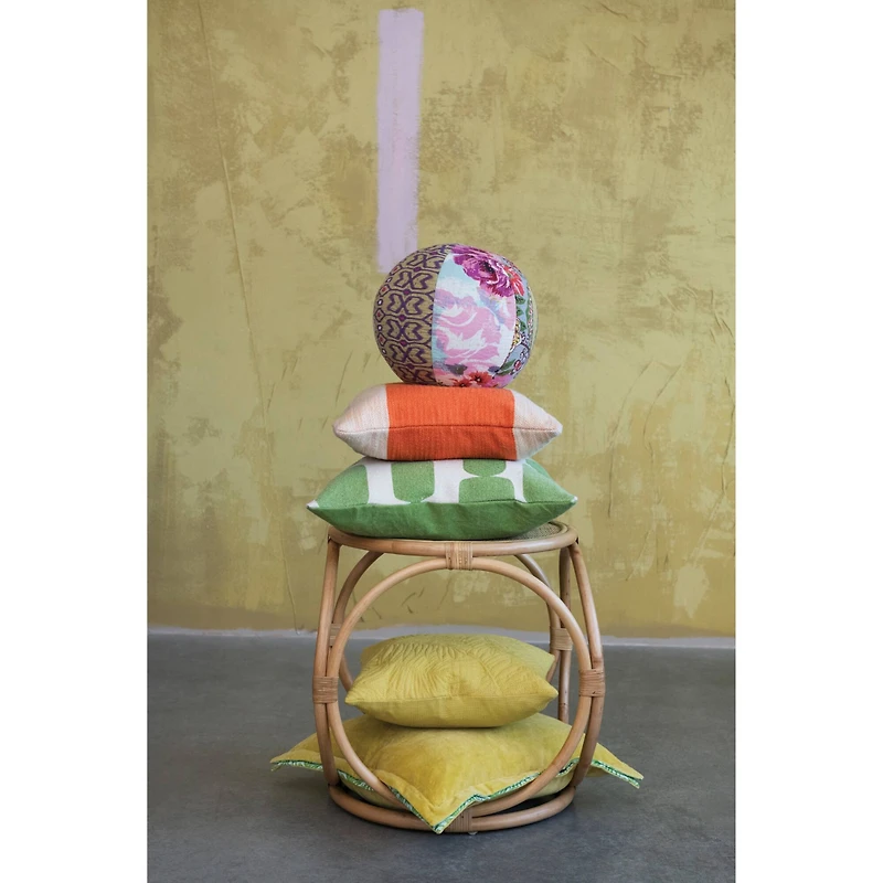 Hello Honey® Patchwork Cotton Kantha Fabric Orb Pillow