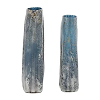 The Novogratz Blue Glass Contemporary Vase Set