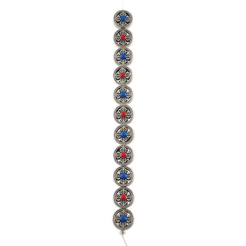 Red & Blue Coin Disc Beads, 17mm by Bead Landing™