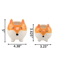 Flora Bunda® Fox Ceramic Empty Planter Set