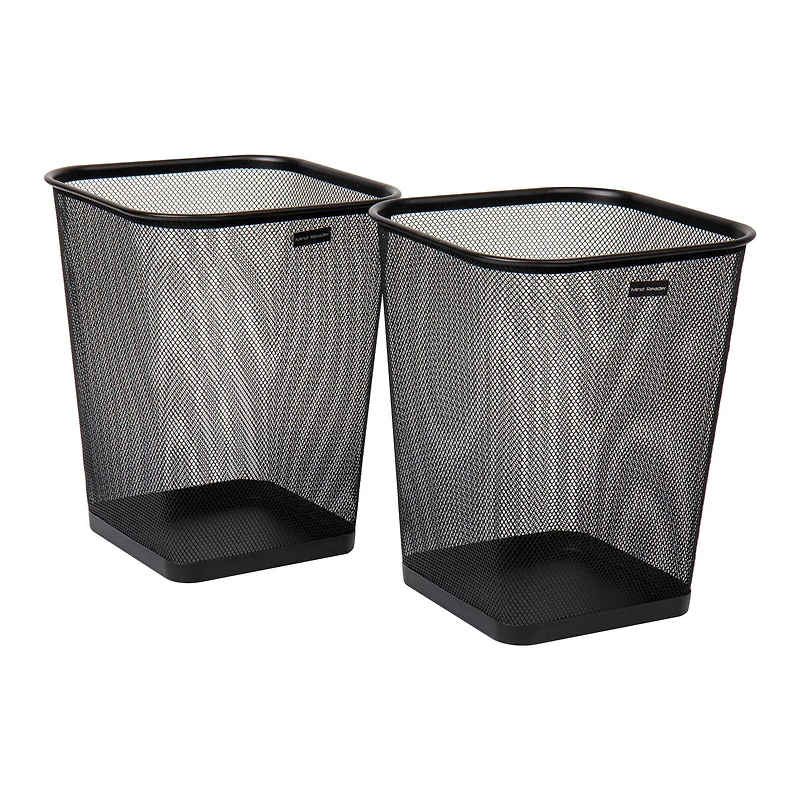 Mind Reader 2 Piece Square Metal Mesh Waste Basket Set