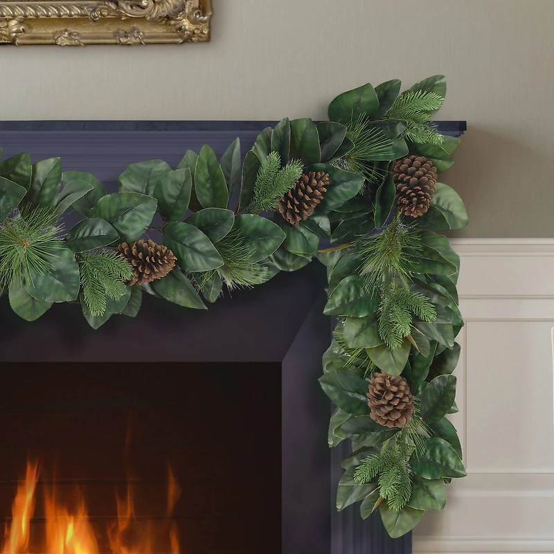 6ft. Magnolia Leaves & Pinecone Garland