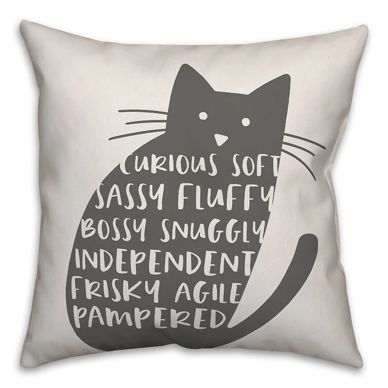 Curious Cat Silhouette Throw Pillow