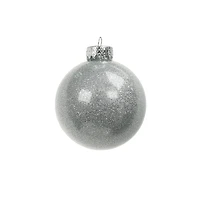6 Pack 2.5" Silver Glitter Glass Ball Ornaments by Ashland®