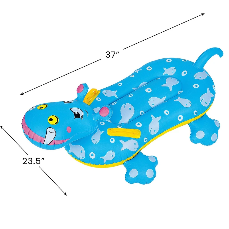 Pool Central 3ft. Blue Children's Inflatable Hippo Swimming Pool Rider
