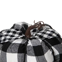 6.25" Black & White Buffalo Check Pumpkin Tabletop Décor