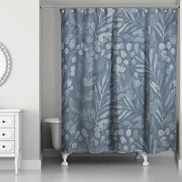 Blue Floral Shower Curtain