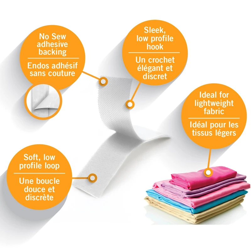 VELCRO® Brand Sleek & Thin™ Stick On White Fastener Roll