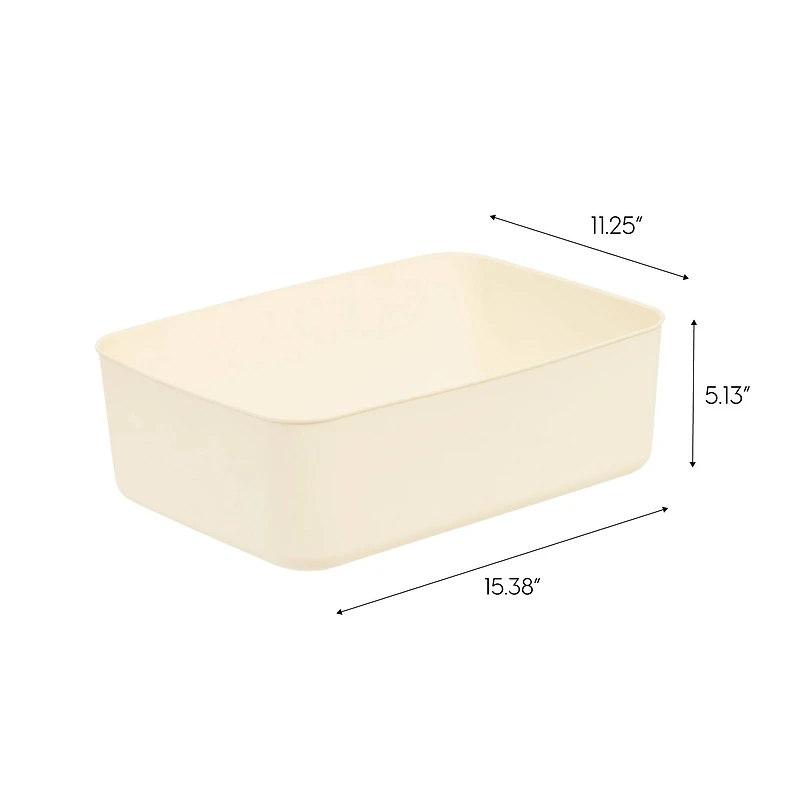 IRIS® Cream Nestable Storage Organizer Bins