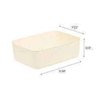 IRIS® Cream Nestable Storage Organizer Bins