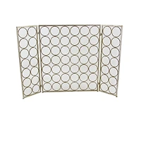 Brass Metal Modern Fireplace Screen, 32" x 47" x 1"