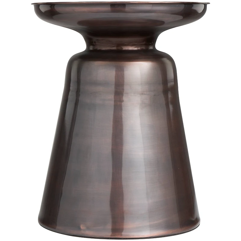 19" Copper Metal Accent Table with Bell Shaped Base