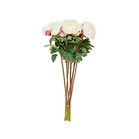 31" White Peony Artificial Flower Stem with Pink Accents, 8ct.