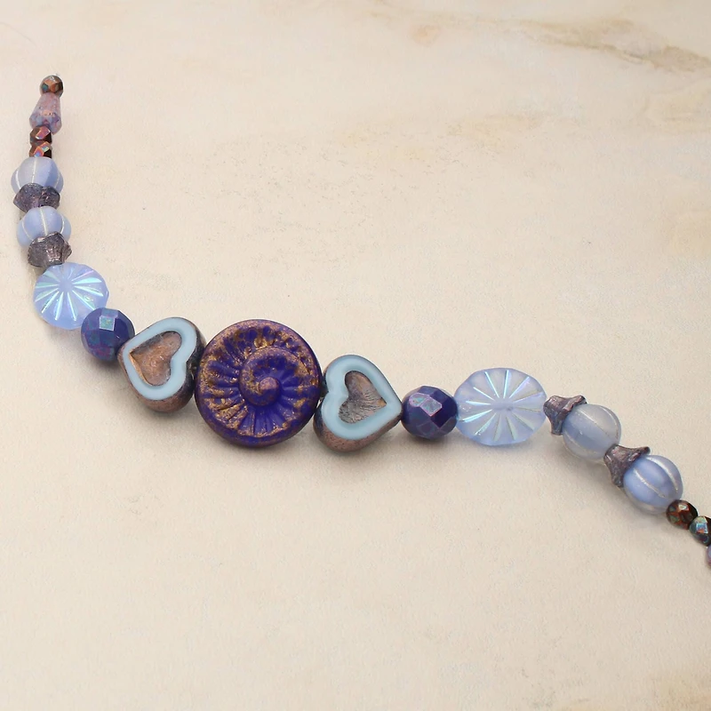 Blue Heart Czech Glass Bead Mix by Bead Landing™