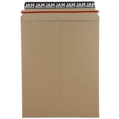 JAM Paper 9" x 11.5" Brown Kraft Flat Photo Mailer Peel & Seal Closure Envelopes, 6ct.