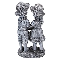 13" Boy & Girl Apple Picking Outdoor Garden Statue