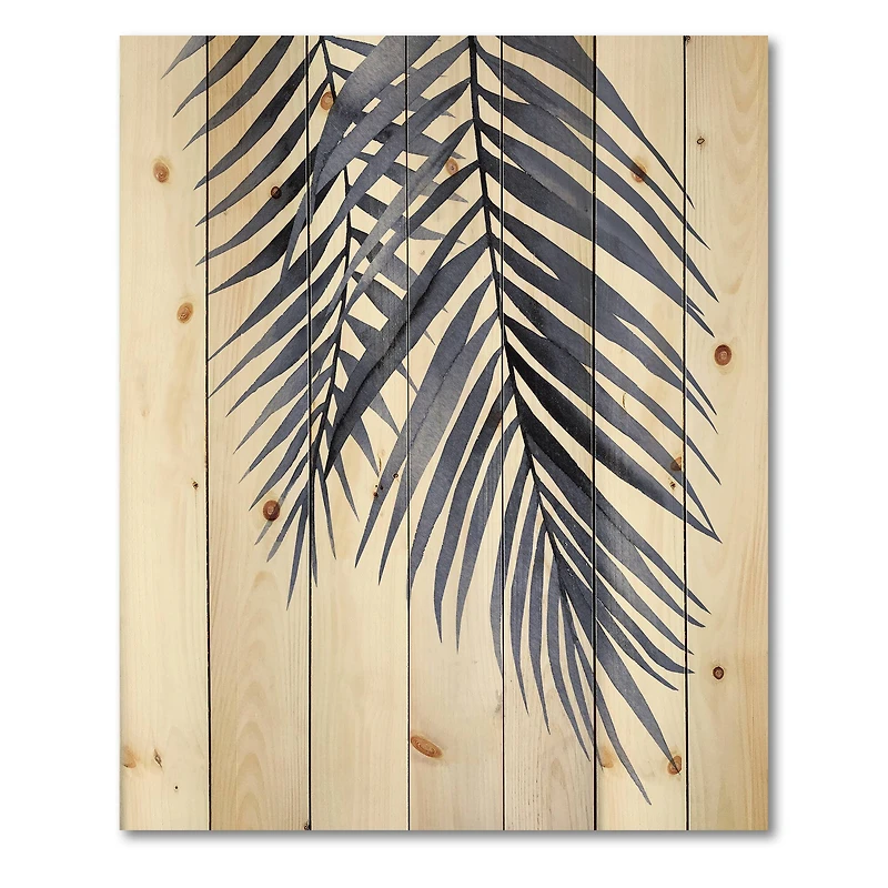 Designart - Blue Palm Leaves Abstract Tropical Branches