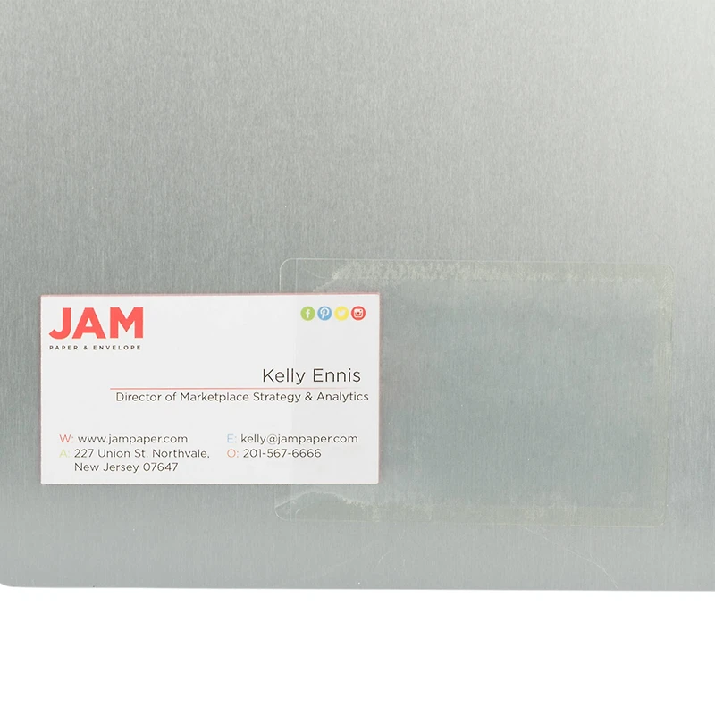 JAM Paper 2" x 3.5" Clear Self-Adhesive Business Card Holders