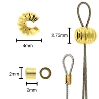 The Beadsmith® Assorted Gold Plated Crimp Tubes & Crimp Covers
