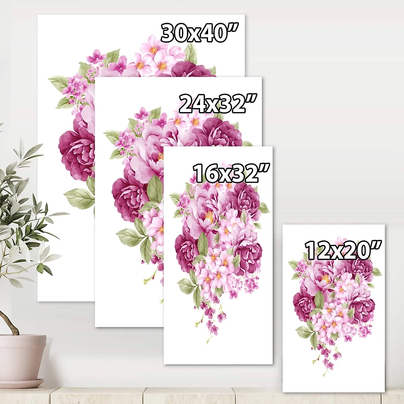 Designart - Pink Retro Flowers