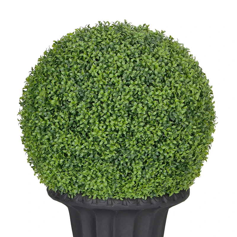 3ft. Single Ball Topiary Boxwood Artificial Tree in Decorative Urn