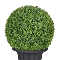 3ft. Single Ball Topiary Boxwood Artificial Tree in Decorative Urn