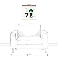 Shamrock Love Shiplap Hanging Canvas 16" x 16" Teak Hanging Canvas