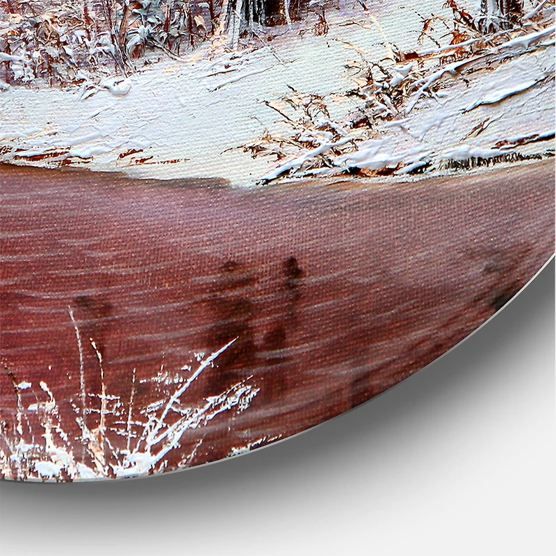 Designart - Christmas Forest With River and Trees IV