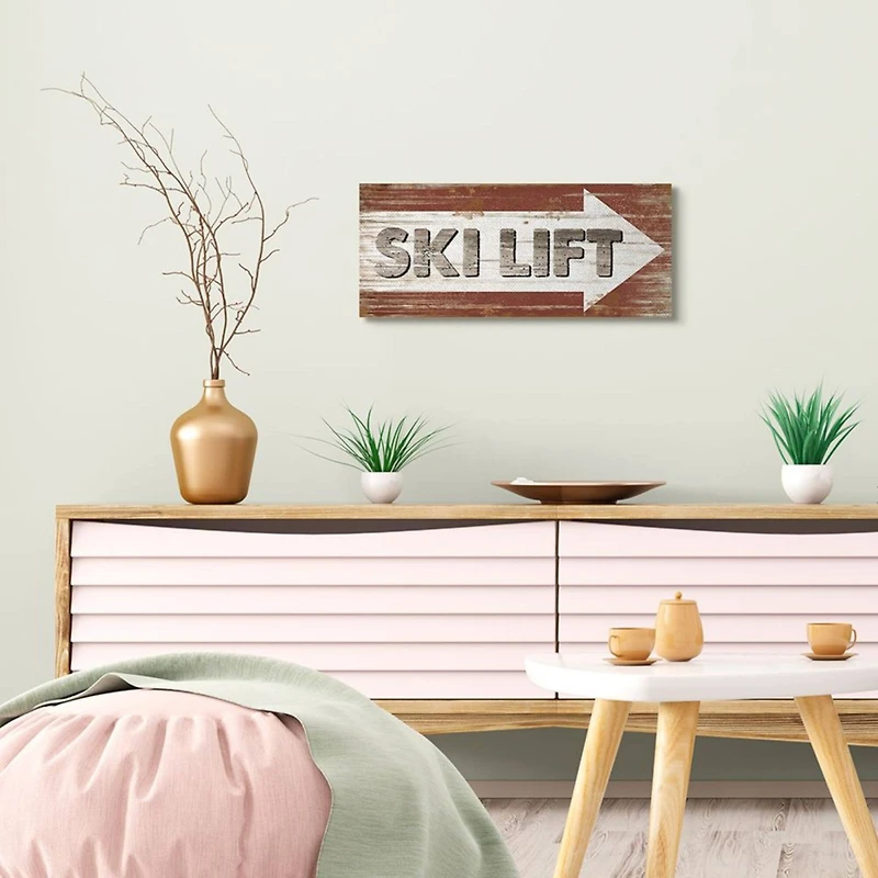 Stupell Industries Ski Lift Direction Wall Sign