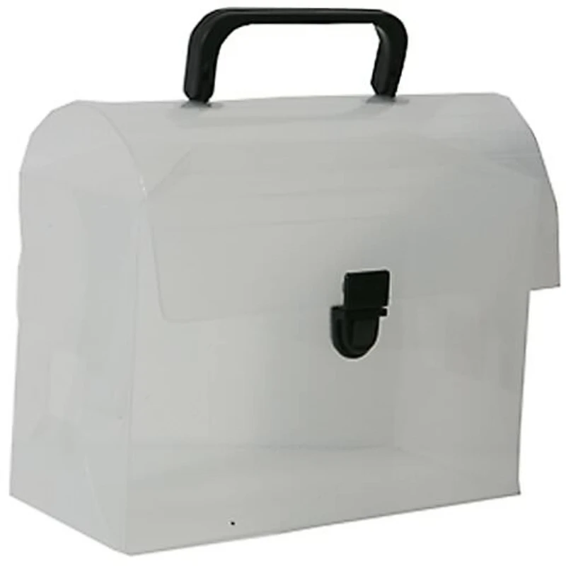 JAM Paper Clear 6" x 9" Plastic Art Case Lunchbox