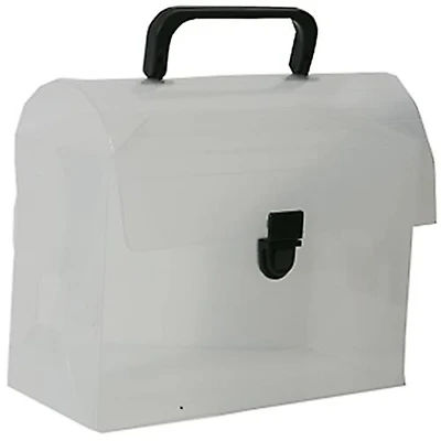 JAM Paper Clear 6" x 9" Plastic Art Case Lunchbox