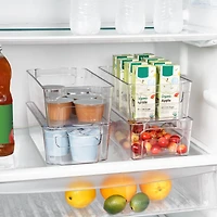 Honey Can Do Clear BPA-Free Stackable Refrigerator Organizer Storage Bins Set