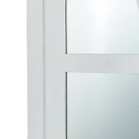 Glitzhome® 40" White Wooden Cathedral Windowpane Wall Mirror